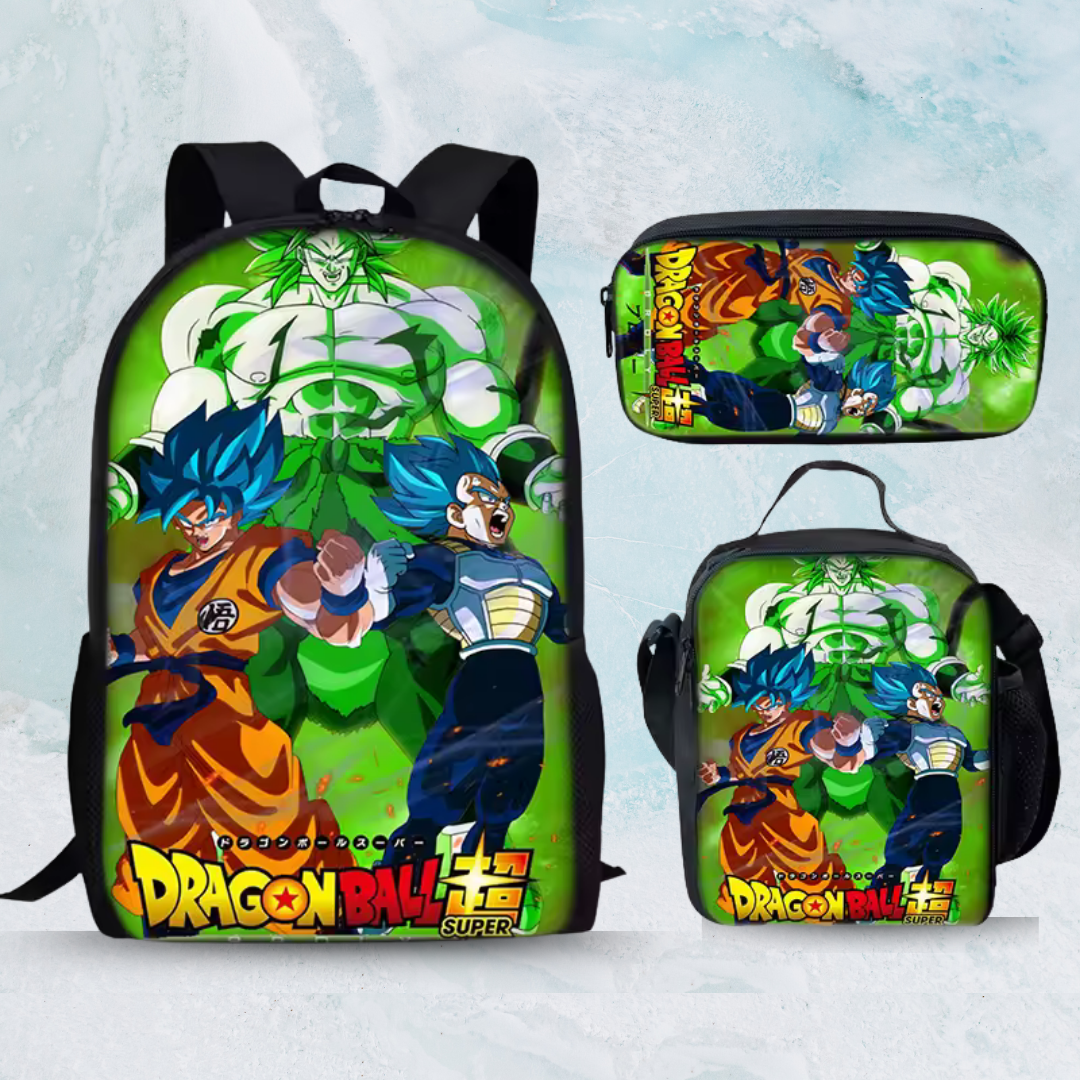 Zaini di dragon ball z- 3 pcs-porta pranzo-astuccio-zaino