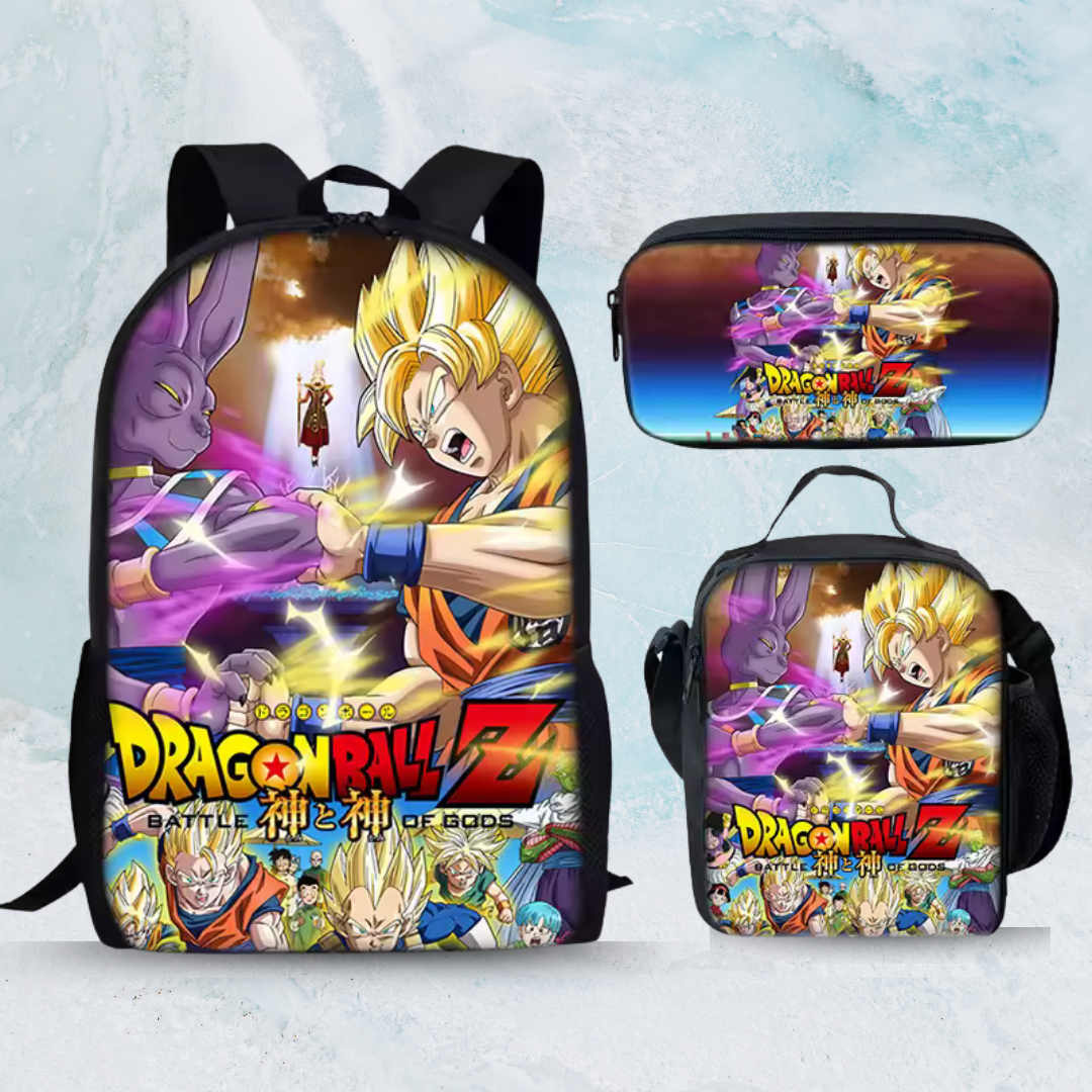 Zaini di dragon ball z- 3 pcs-porta pranzo-astuccio-zaino