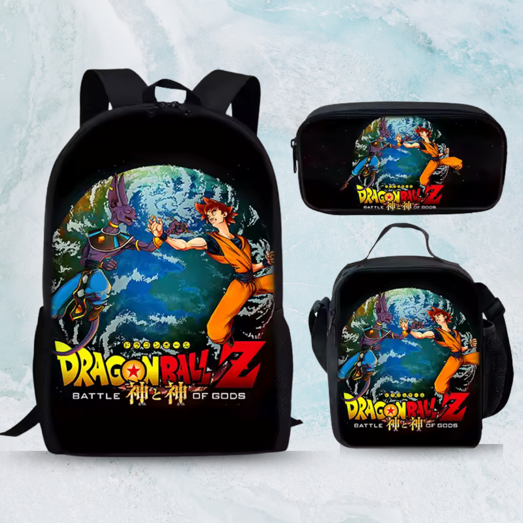 Zaini di dragon ball z- 3 pcs-porta pranzo-astuccio-zaino