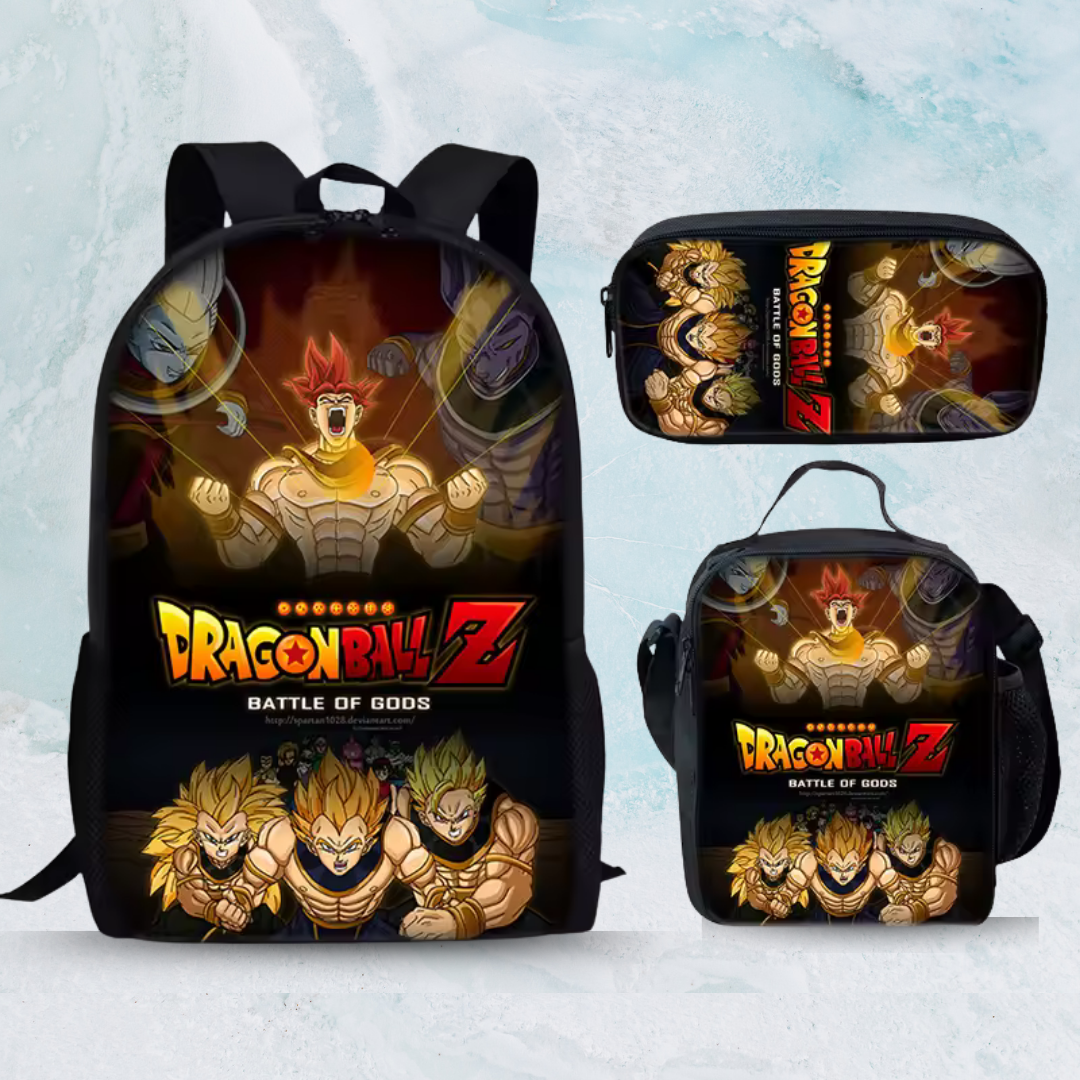 Zaini di dragon ball z- 3 pcs-porta pranzo-astuccio-zaino