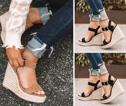 Village Shop - Sandali da donna con zeppa