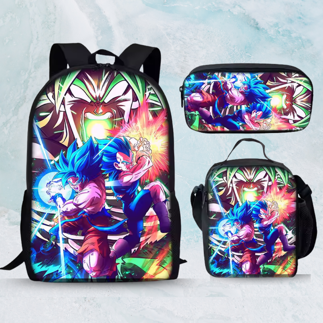 Zaini di dragon ball z- 3 pcs-porta pranzo-astuccio-zaino