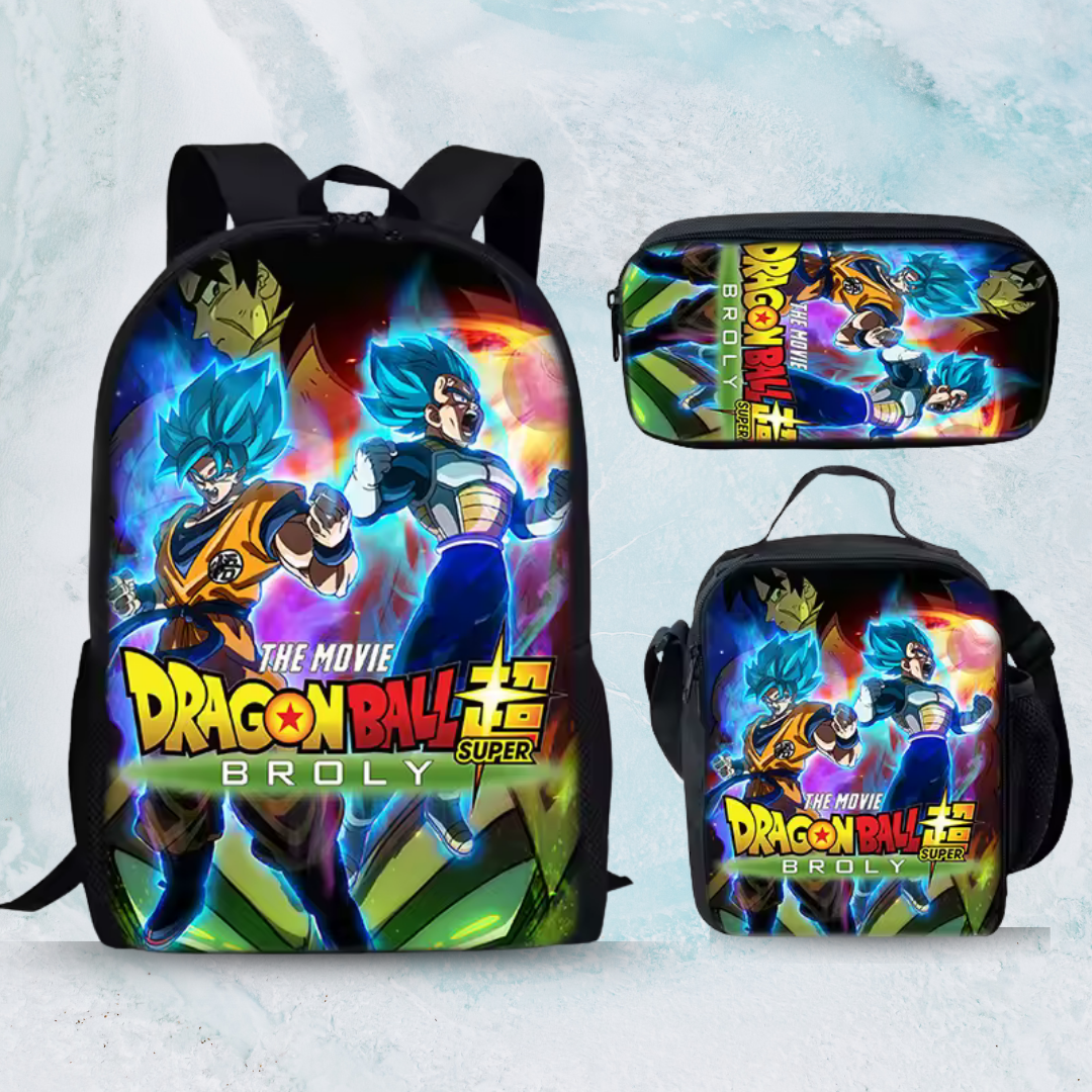 Zaini di dragon ball z- 3 pcs-porta pranzo-astuccio-zaino